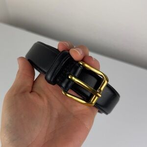 Coach Vintage Leather Belt w Gold Buckle 36”